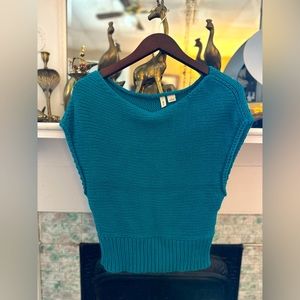 ANTHROPOLOGIE Peacock Blue Knit Sweater top